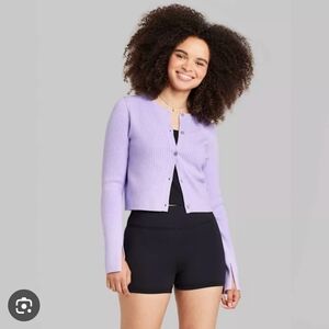 Wild Fable Lavender Button-Up Cardigan